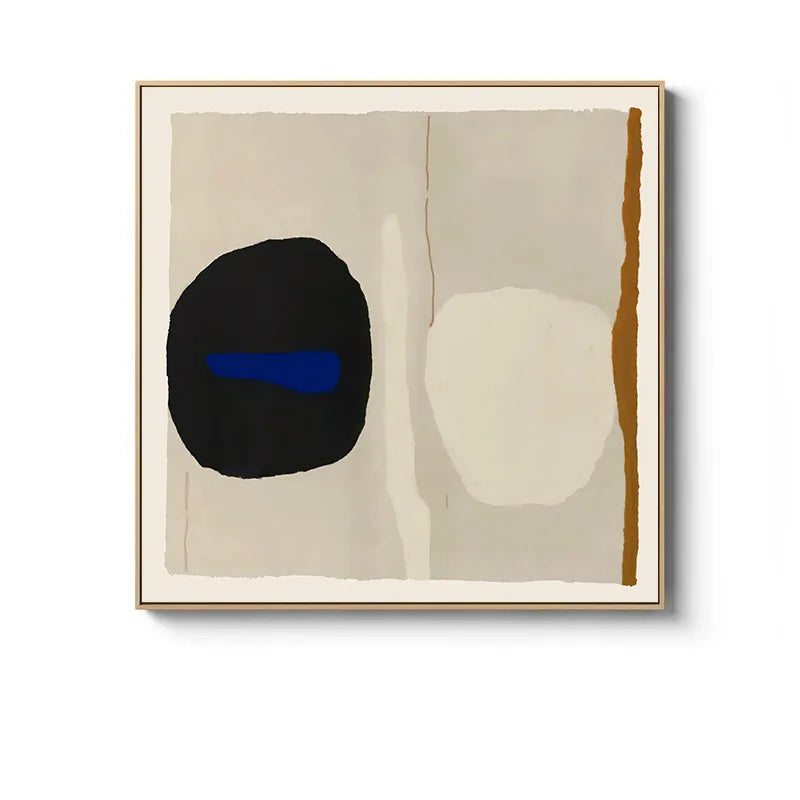 Beige Terracotta Minimalist Abstract Canvas Wall Art Square Unframed