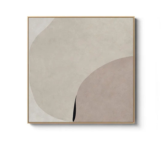 Beige Terracotta Minimalist Abstract Canvas Wall Art Square Unframed