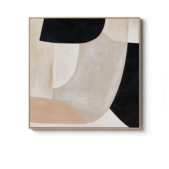 Beige Terracotta Minimalist Abstract Canvas Wall Art Square Unframed