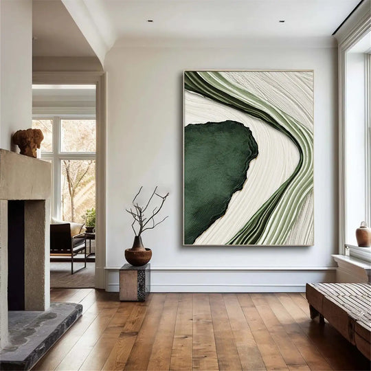 Large Abstract Flowing Textural Canvas Wall Art