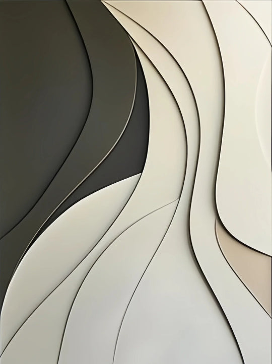 Modern Abstract Flowing Wavy Canvas Wall Art Print