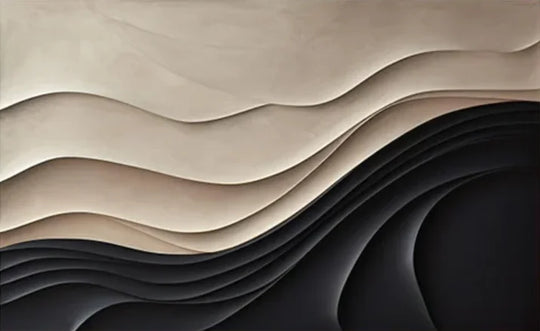 Modern Abstract Flowing Wavy Canvas Wall Art Print