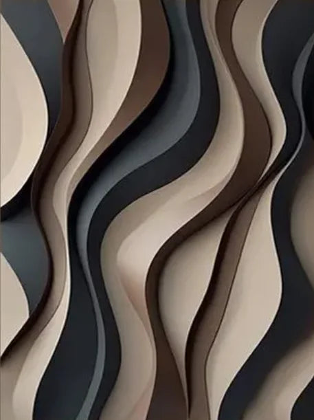 Modern Abstract Flowing Wavy Canvas Wall Art Print