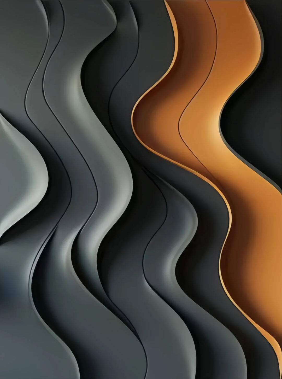 Modern Abstract Flowing Wavy Canvas Wall Art Print