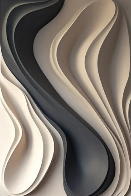 Modern Abstract Flowing Wavy Canvas Wall Art Print