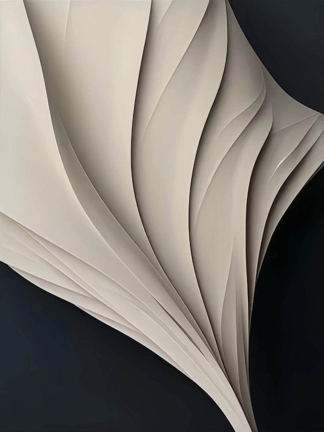 Modern Abstract Flowing Wavy Canvas Wall Art Print