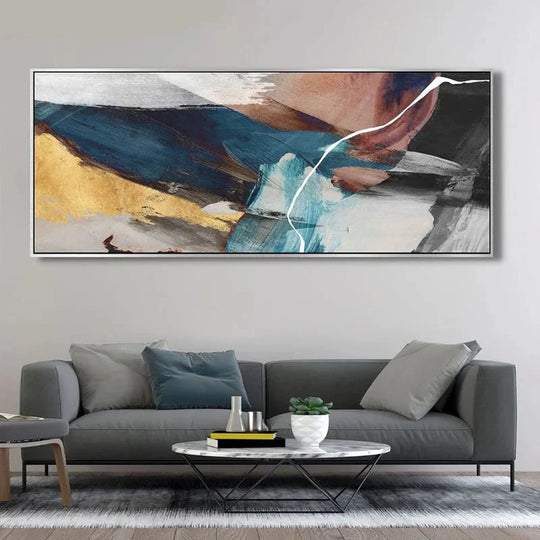 Wide Format Bold Color Abstract Canvas Wall Art Set