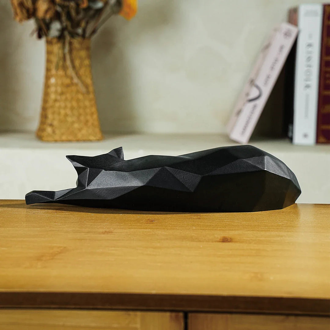 Geometric Cat Figurine Modern Resin Decor Accent
