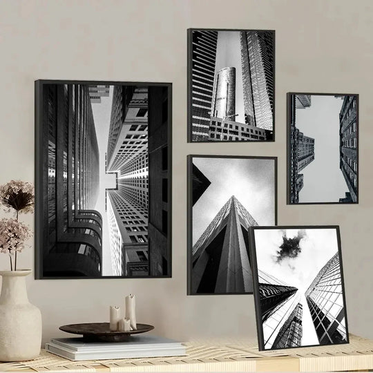 Black White Abstract Architectural Wall Art Poster