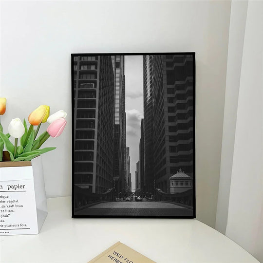 Black White Abstract Architectural Wall Art Poster