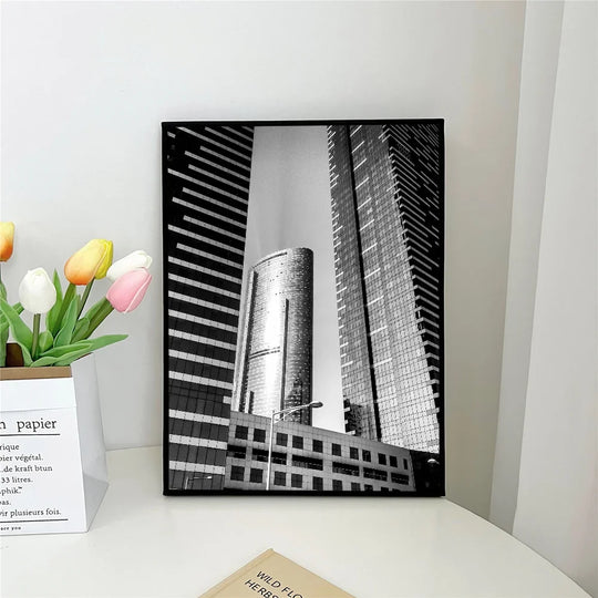Black White Abstract Architectural Wall Art Poster
