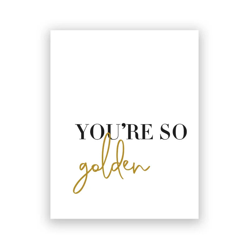 Black White Golden Affirmation Quote Canvas Wall Art