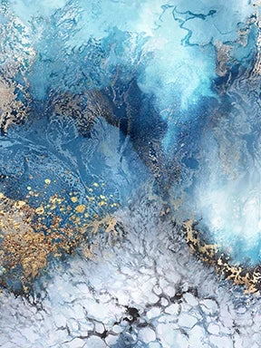 Blue Golden Abstract Marble Canvas Wall Art