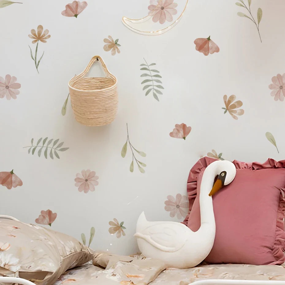 Boho Bloom Watercolor Flower Wall Decals