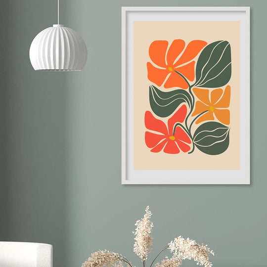 Bright Colorful Botanical Abstract Canvas Wall Art