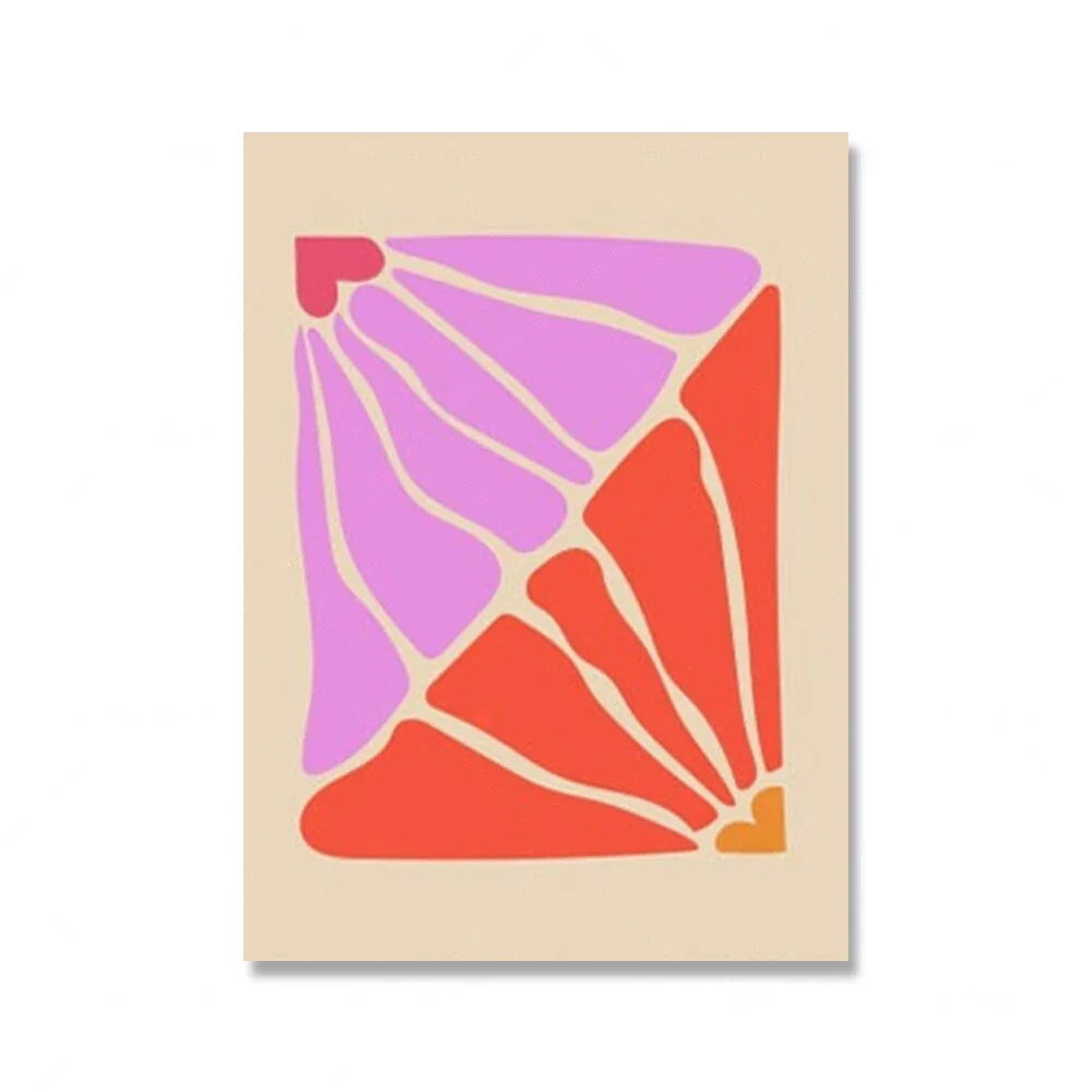 Bright Colorful Botanical Abstract Canvas Wall Art