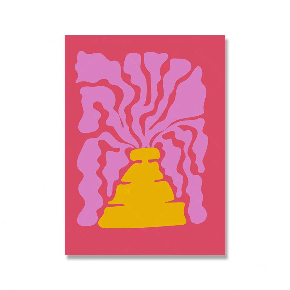 Bright Colorful Botanical Abstract Canvas Wall Art