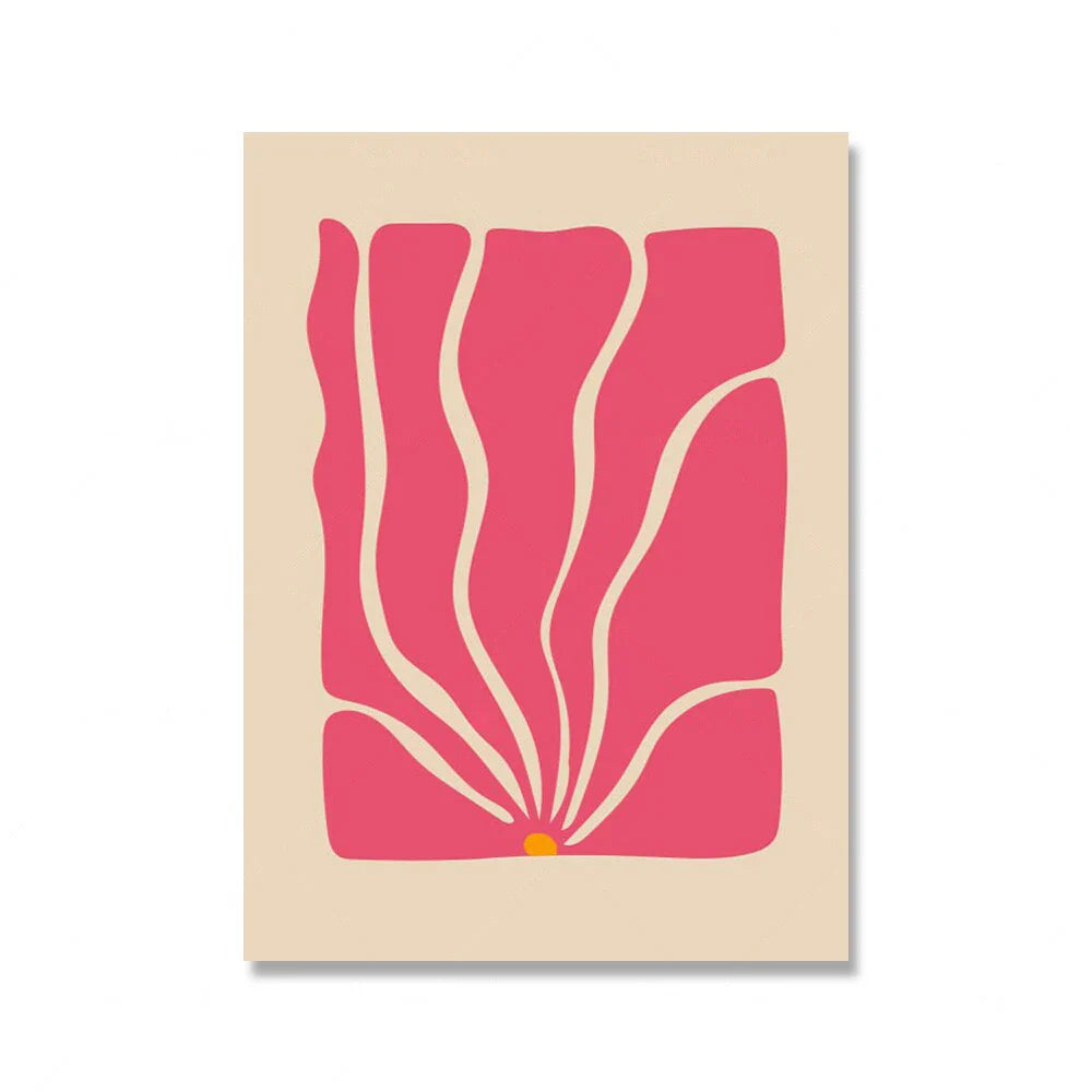 Bright Colorful Botanical Abstract Canvas Wall Art