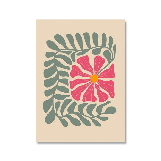 Bright Colorful Botanical Abstract Canvas Wall Art