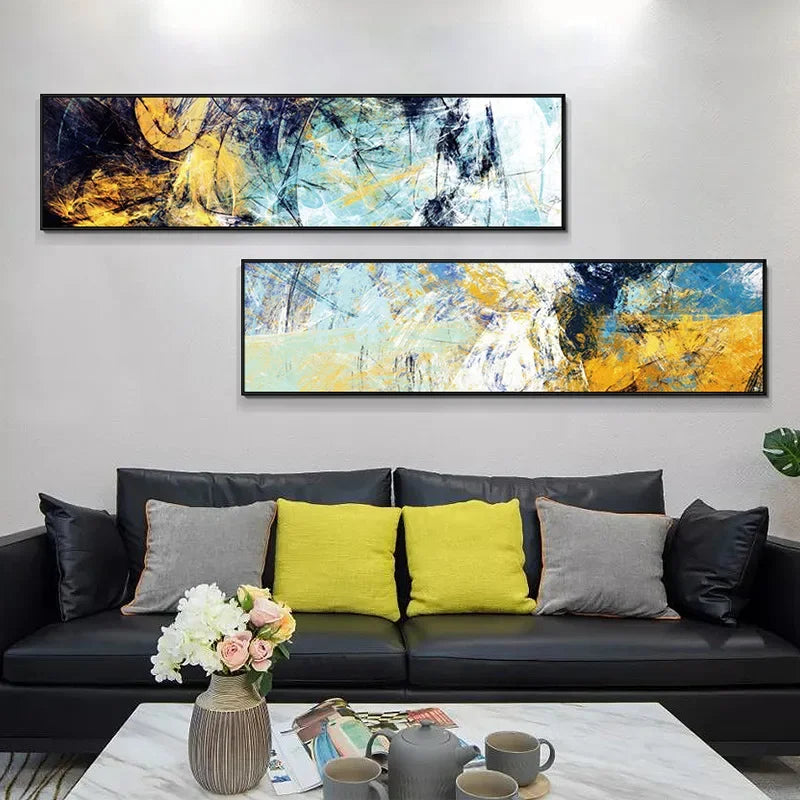Colorful Abstract Alien Sky Wide Canvas Wall Art