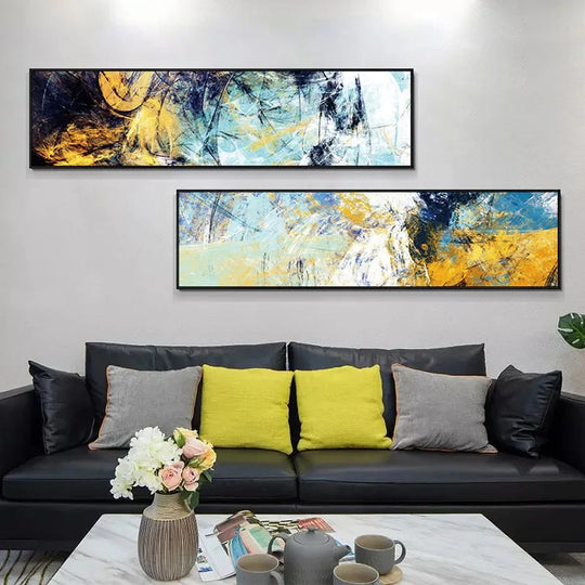 Colorful Abstract Alien Sky Wide Canvas Wall Art