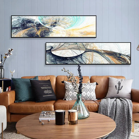 Colorful Abstract Alien Sky Wide Canvas Wall Art