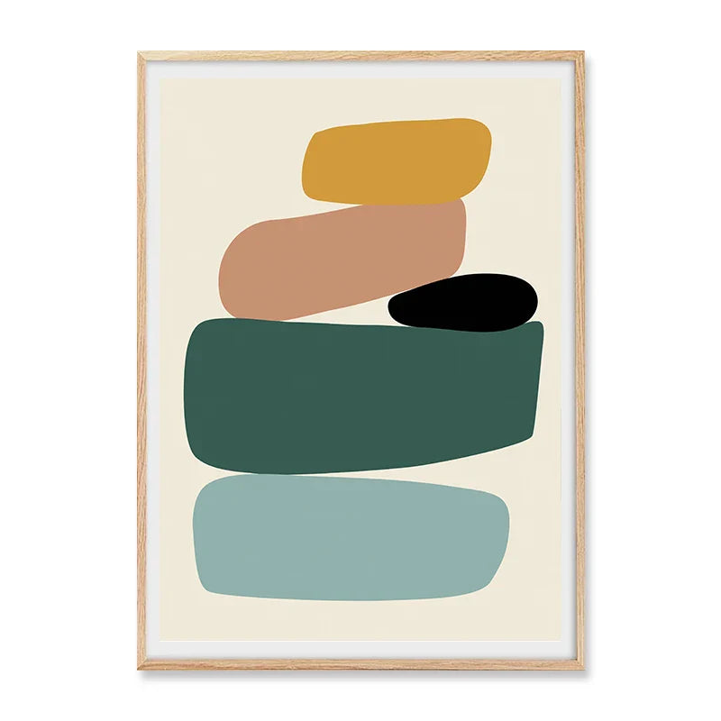 Colorful Abstract Geometric Canvas Wall Art Print