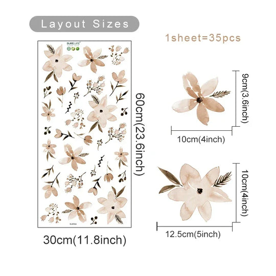 Colorful Wild Meadow Flower Wall Decals