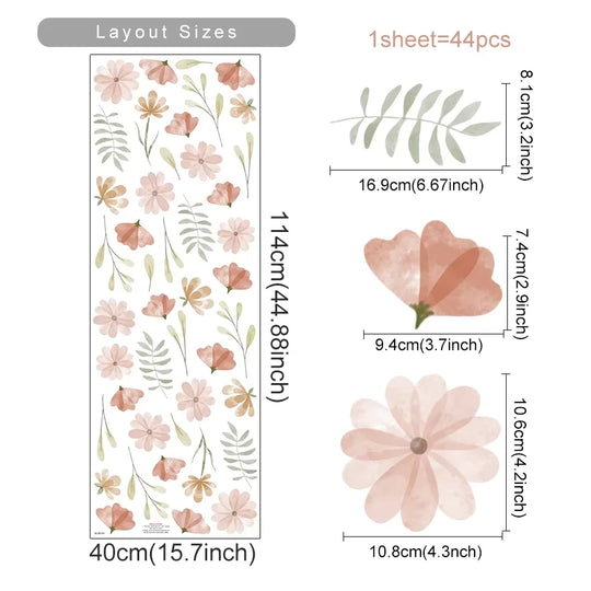 Colorful Wild Meadow Flower Wall Decals