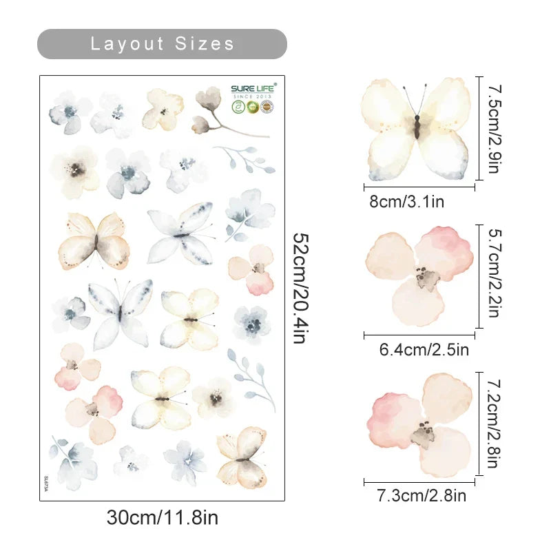 Colorful Wild Meadow Flower Wall Decals