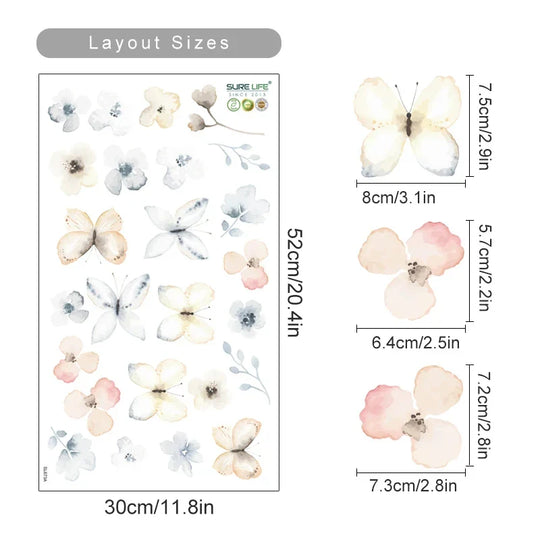Colorful Wild Meadow Flower Wall Decals
