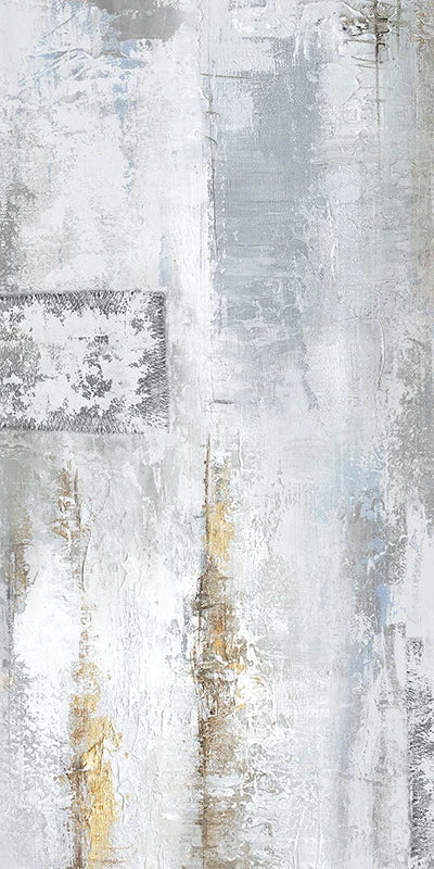 Contemporary Shades of Gray Abstract Vertical Canvas Wall Art Unframed