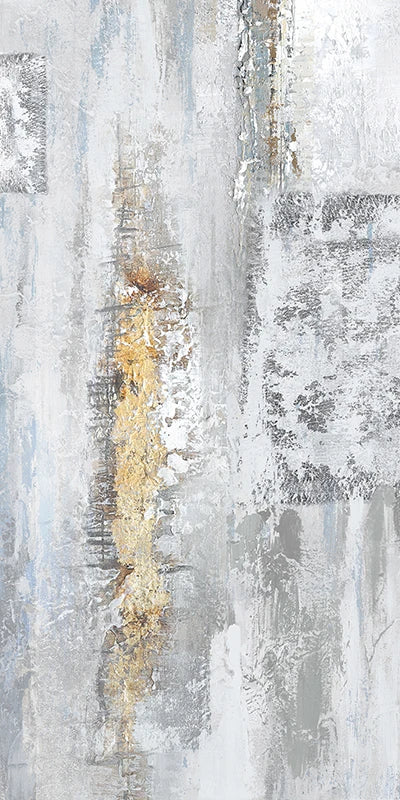Contemporary Shades of Gray Abstract Vertical Canvas Wall Art Unframed