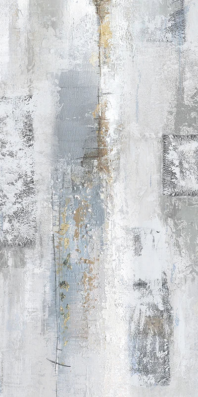 Contemporary Shades of Gray Abstract Vertical Canvas Wall Art Unframed
