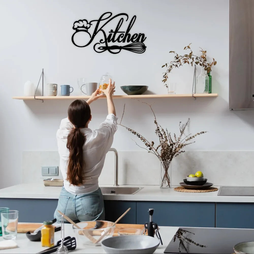 Cookery Lovers Black Metal Kitchen Wall Art Decor