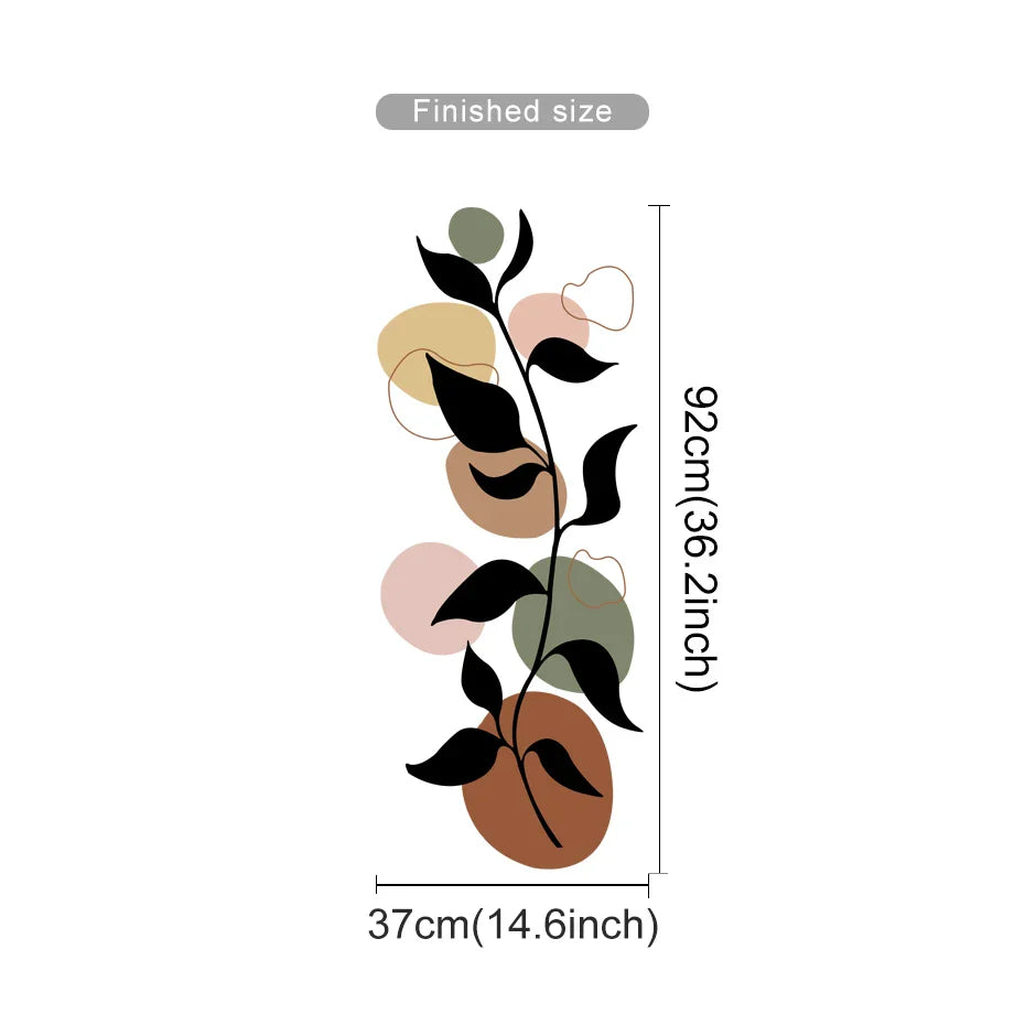 Boho Botanical Geometric Wall Mural Peel and Stick Decal