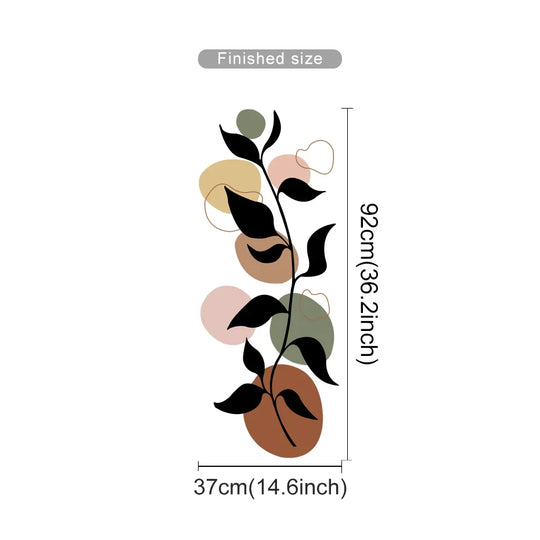 Boho Botanical Geometric Wall Mural Peel and Stick Decal