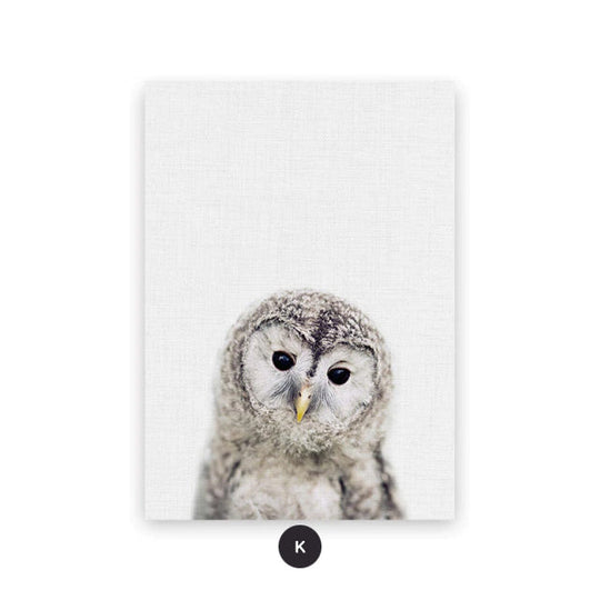 Baby Animal Portraits Cute Canvas Wall Art for Kids Room