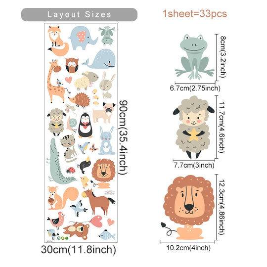 Cute Cartoon Animal Wall Stickers