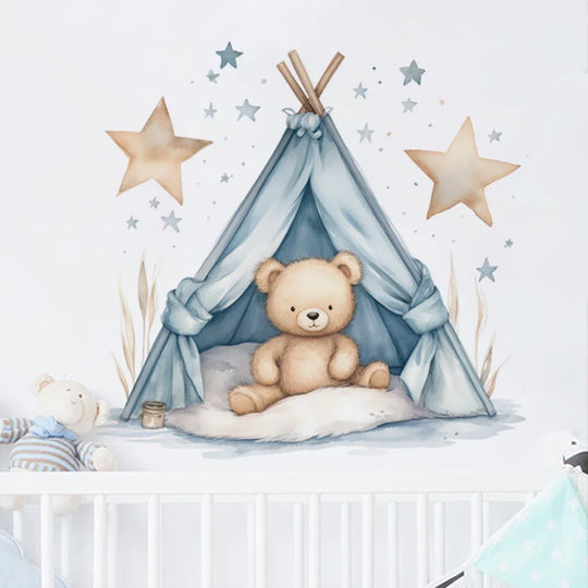 Cute Teddy Bear Teepee Wall Decals