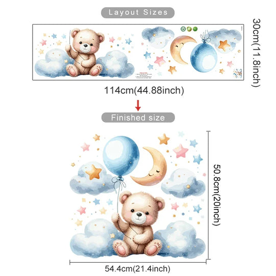 Cute Teddy Bear Teepee Wall Decals