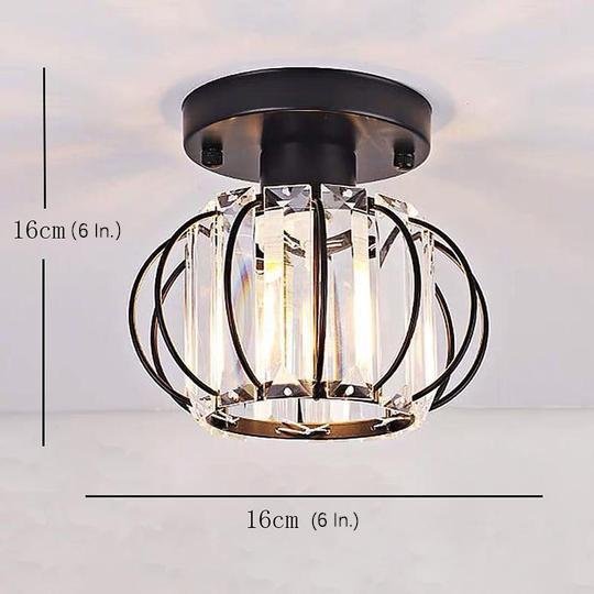 Multiple Oval LED Flush Mount Ceiling Light – Crystal &amp; Metal