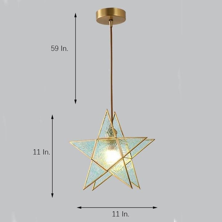 Double Star LED Copper &amp; Glass Pendant Light