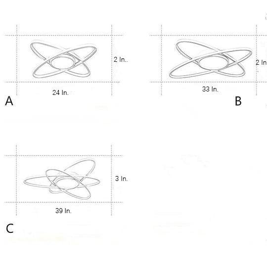 Overlapping Oval Dimmable LED Modern Flush Mount Ceiling Light