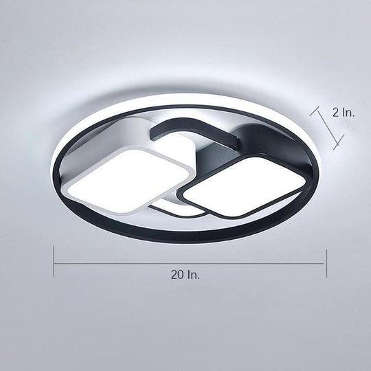 Circles Rectangles Dimmable LED Modern Ceiling Light Flush Mount