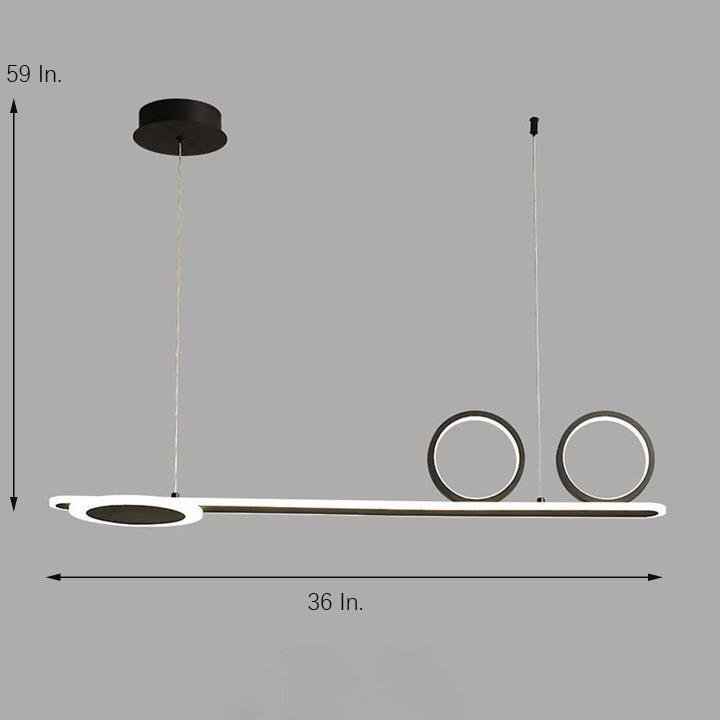 3 Circles Linear Design LED Modern Ceiling Lights White Black Gold Pendant Lighting
