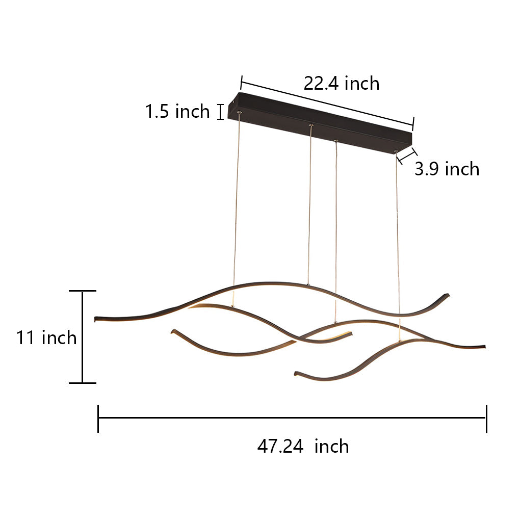 Wave Linear Hanging Branch LED Modern Pendant Light