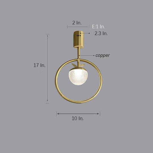 Circle LED Gold Flush Mount Ceiling Light – Modern Nordic Acrylic &amp; Copper Design