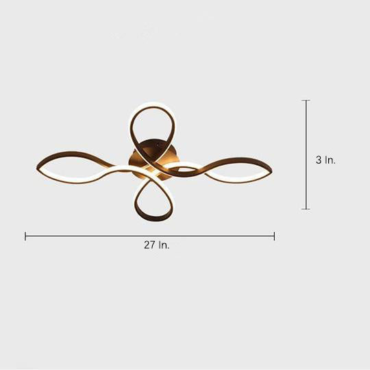 Wave Flower Shaped Dimmable LED Flush Mount Ceiling Light