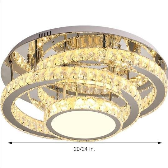Gradated Flush Mount Ceiling Light – Industrial Acrylic &amp; Stainless Steel LED